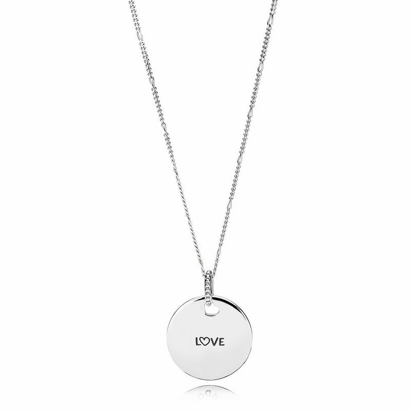 Pandora Love Disc Necklace Online NZ, Sterling Silver (210547-RSE)